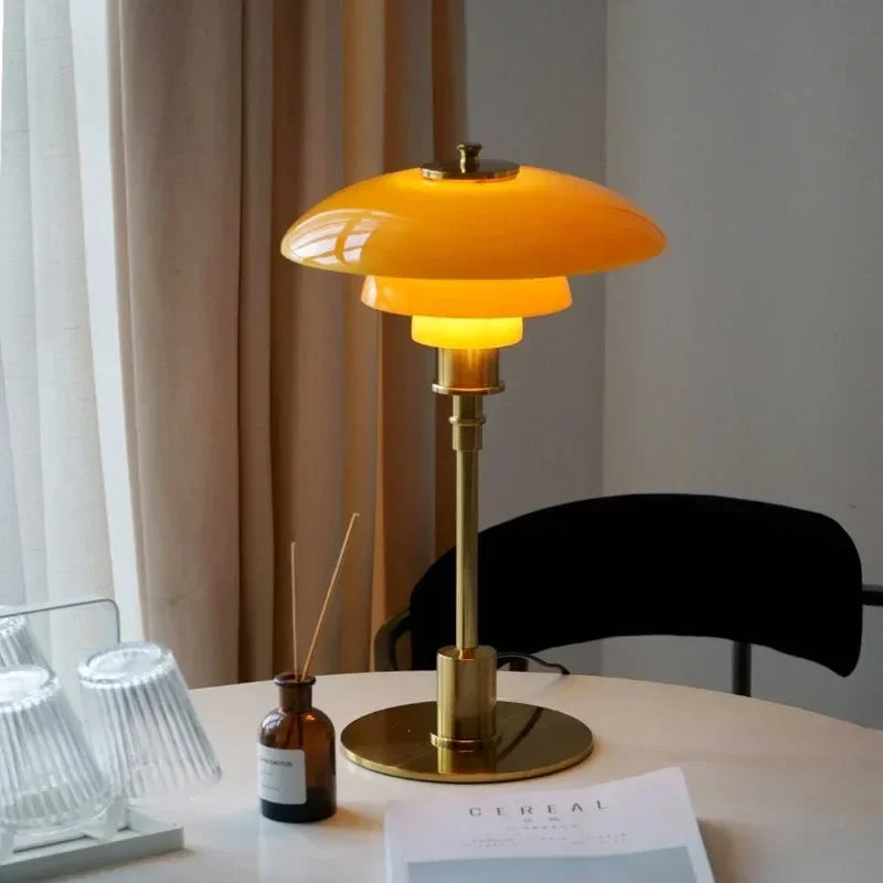 Nordic Glass Table Lamp for Warm Ambient Lighting with Metal Base