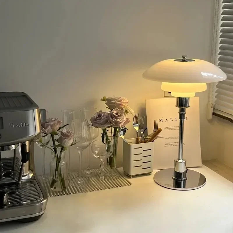 Nordic Glass Table Lamp for Warm Ambient Lighting with Metal Base
