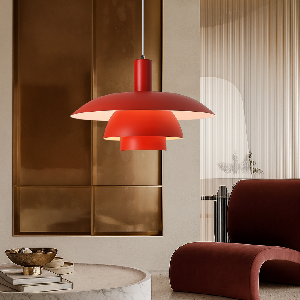 Multi Tier Dome Pendant Light With Integrated LED for Warm Lighting