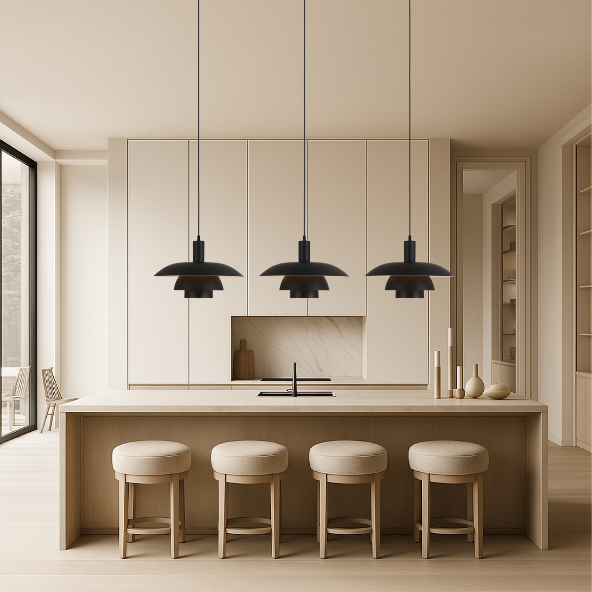 Multi Tier Dome Pendant Light With Integrated LED for Warm Lighting