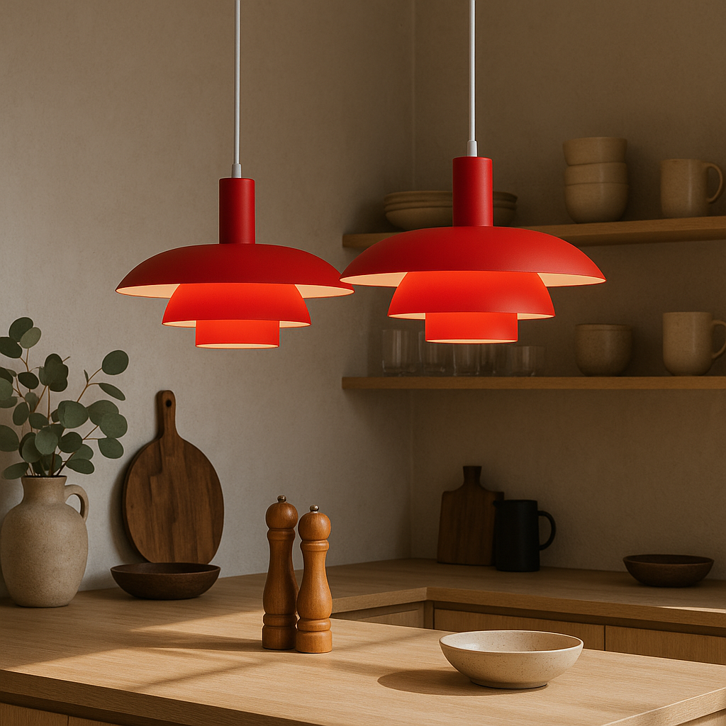 Multi Tier Dome Pendant Light With Integrated LED for Warm Lighting