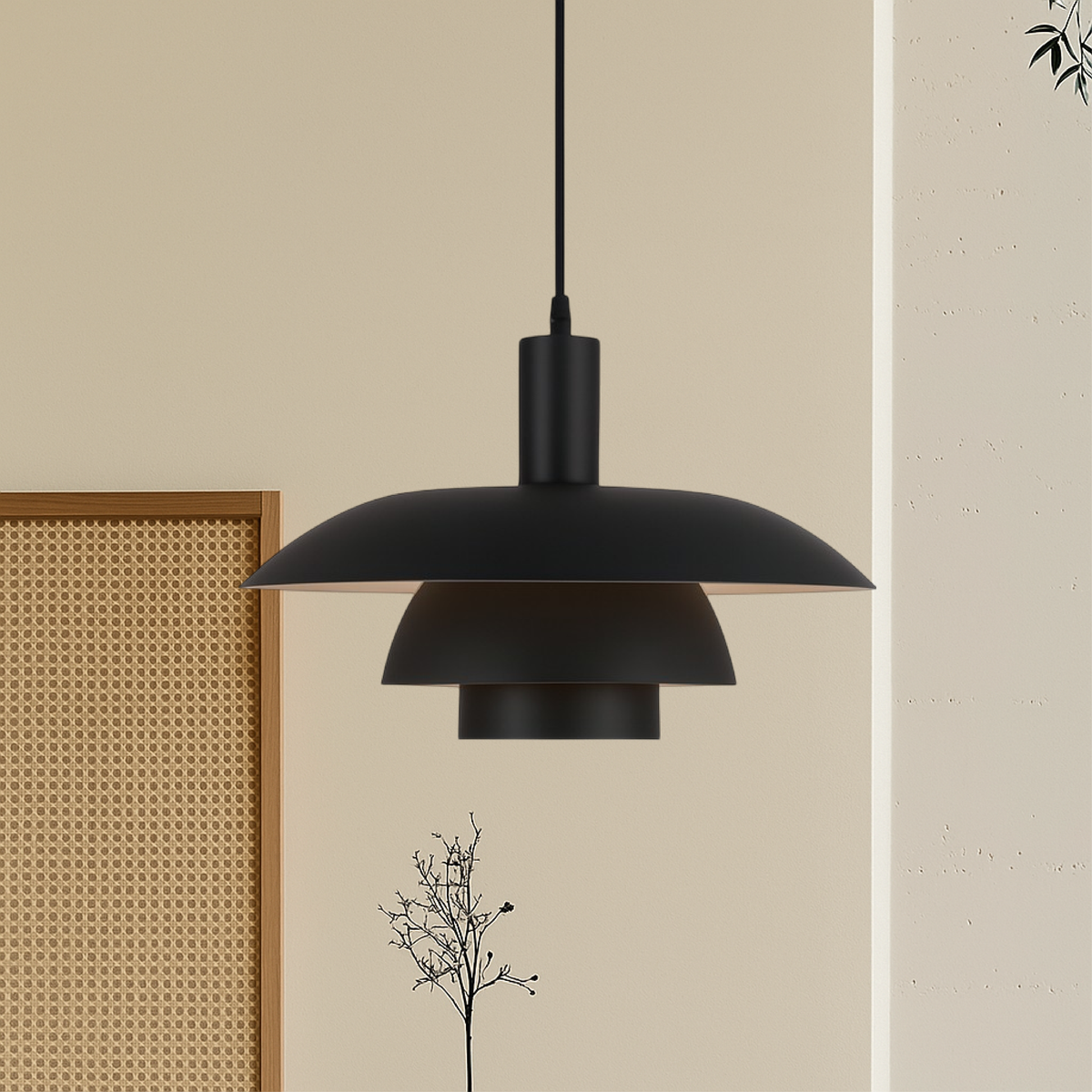 Multi Tier Dome Pendant Light With Integrated LED for Warm Lighting