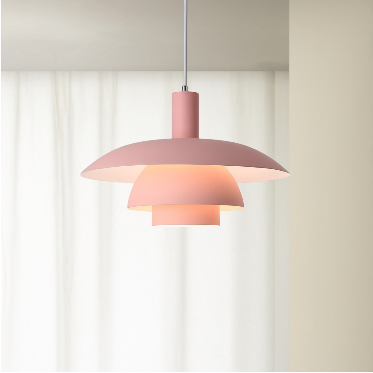 Multi Tier Dome Pendant Light With Integrated LED for Warm Lighting