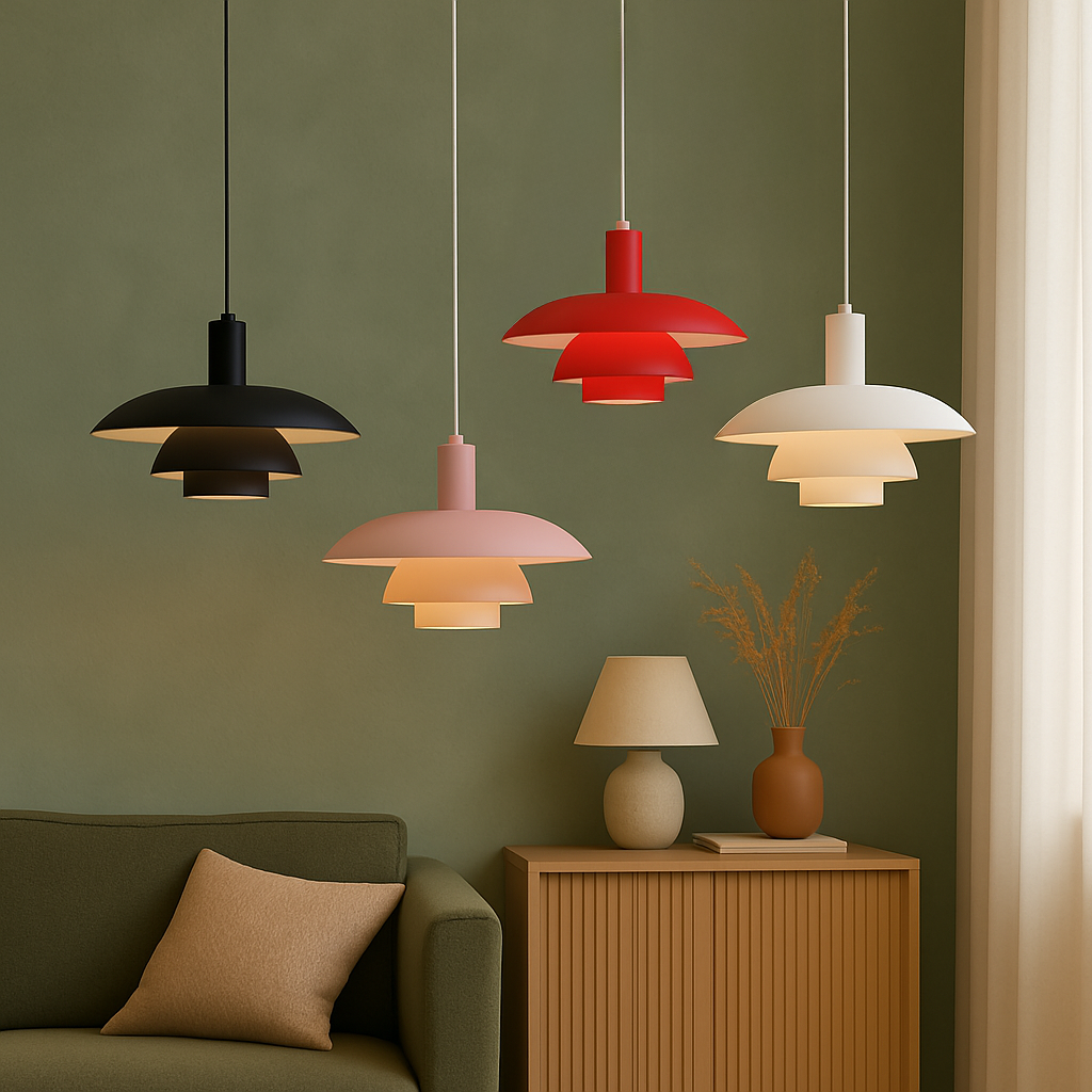 Multi Tier Dome Pendant Light With Integrated LED for Warm Lighting