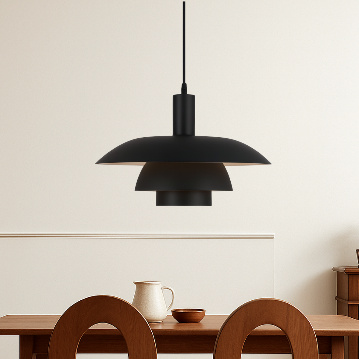 Multi Tier Dome Pendant Light With Integrated LED for Warm Lighting