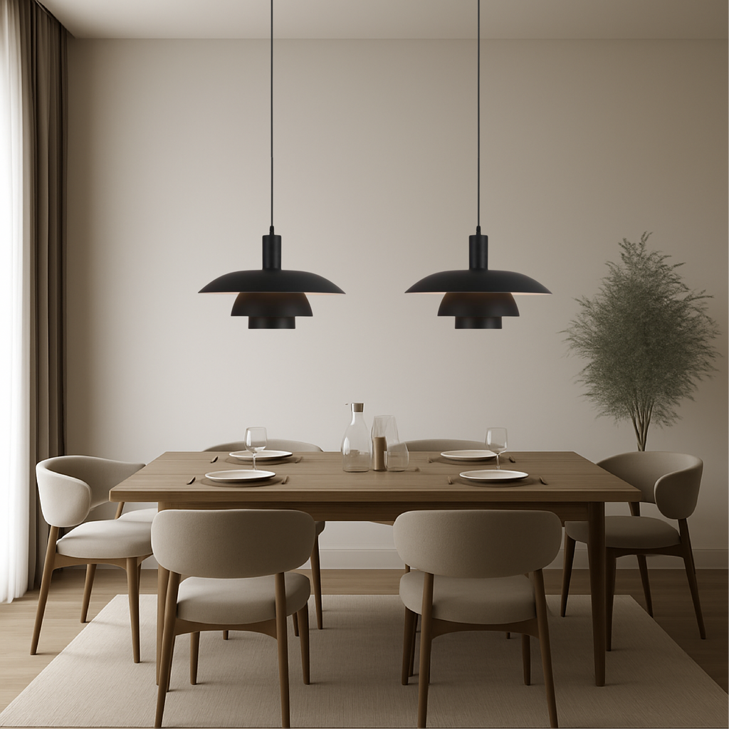 Multi Tier Dome Pendant Light With Integrated LED for Warm Lighting
