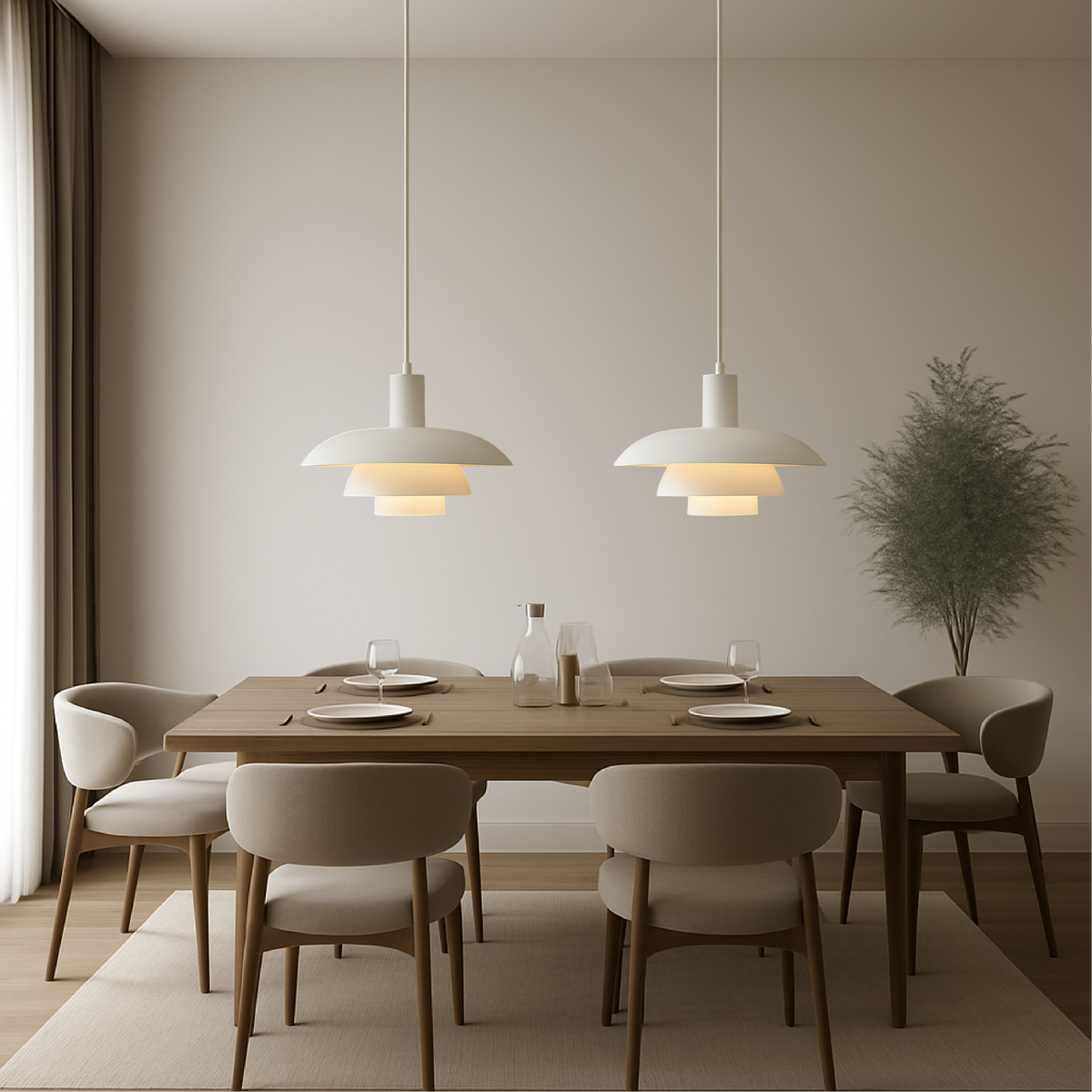 Multi Tier Dome Pendant Light With Integrated LED for Warm Lighting