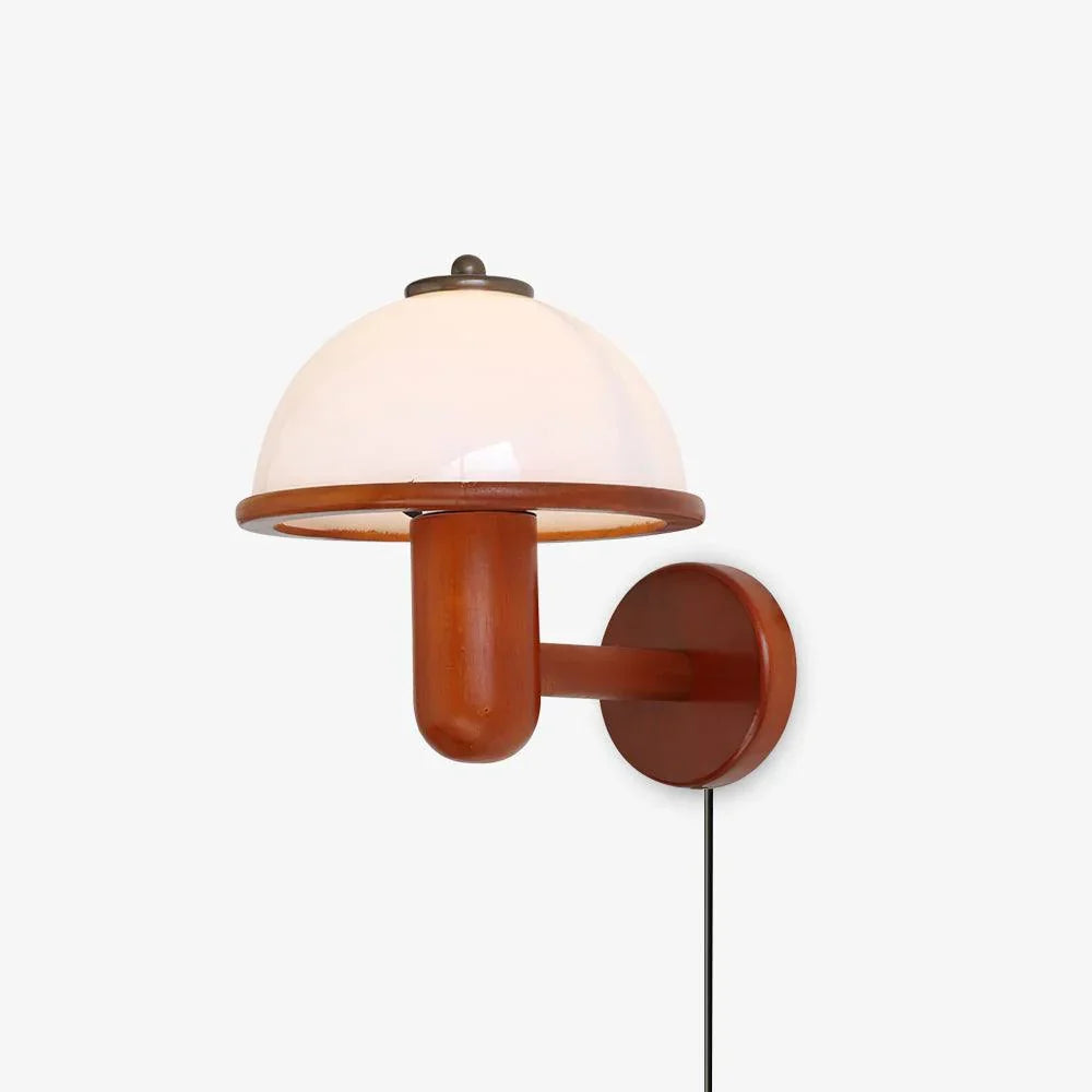 Oak Wood Mushroom Wall Lamp Plug In Ambient Lighting 国产成人