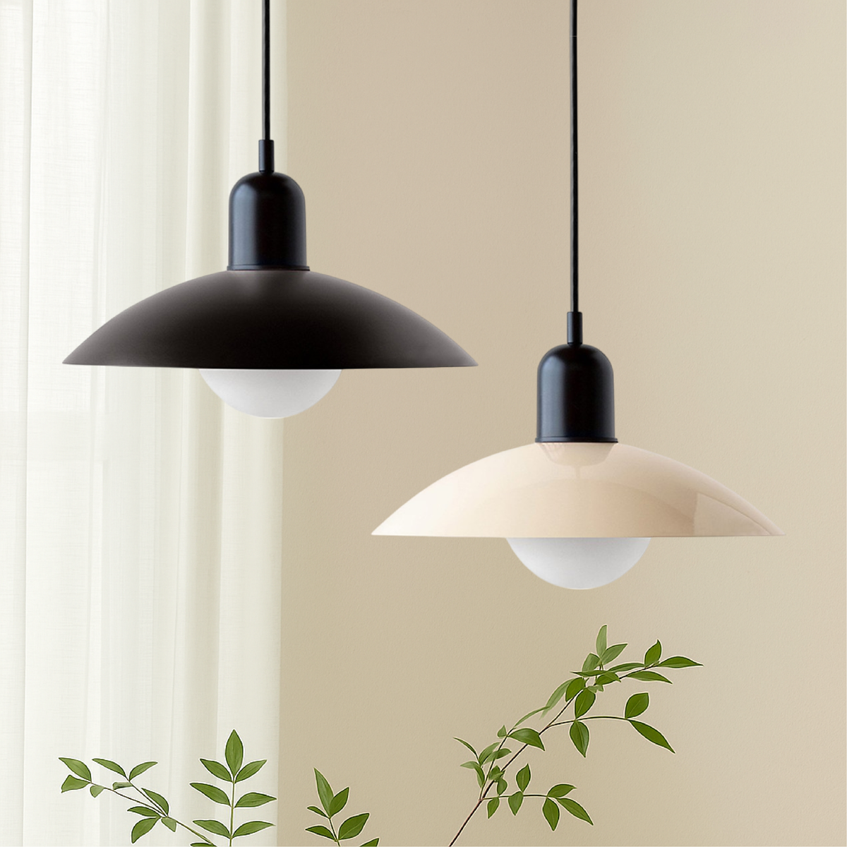Curved Metal Shade Pendant Ceiling Light for Even Room Lighting
