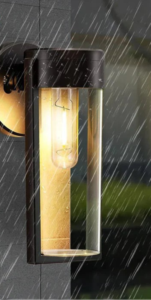 Solar Powered Outdoor Wall Lantern with Dusk to Dawn Light Sensor, Black