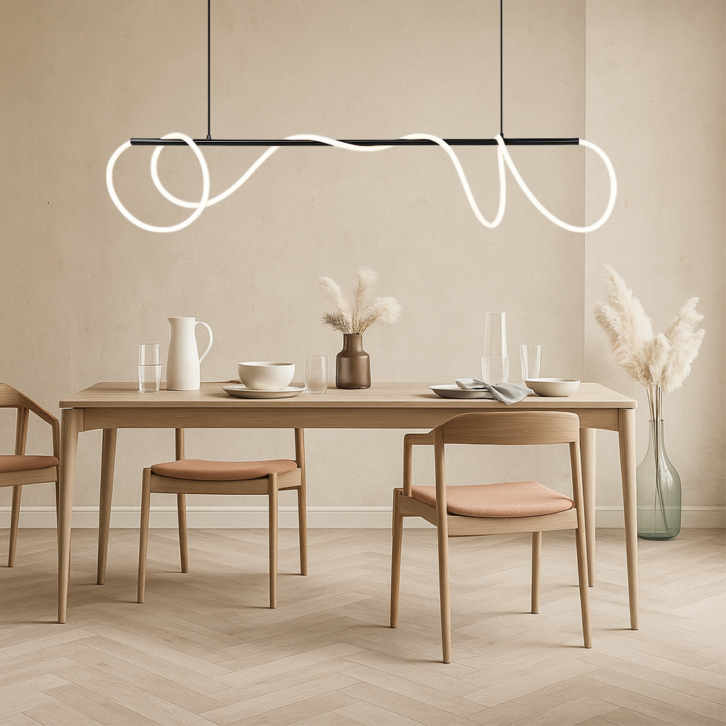 Linear LED Kitchen Island Pendant Light With Adjustable Cable