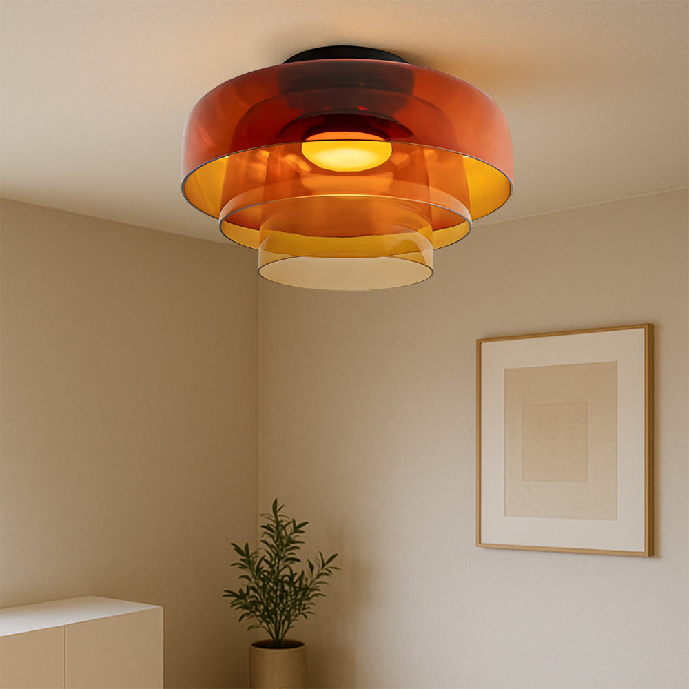 Nordic Bauhaus Layered Glass Pendant Light for Ambient Lighting