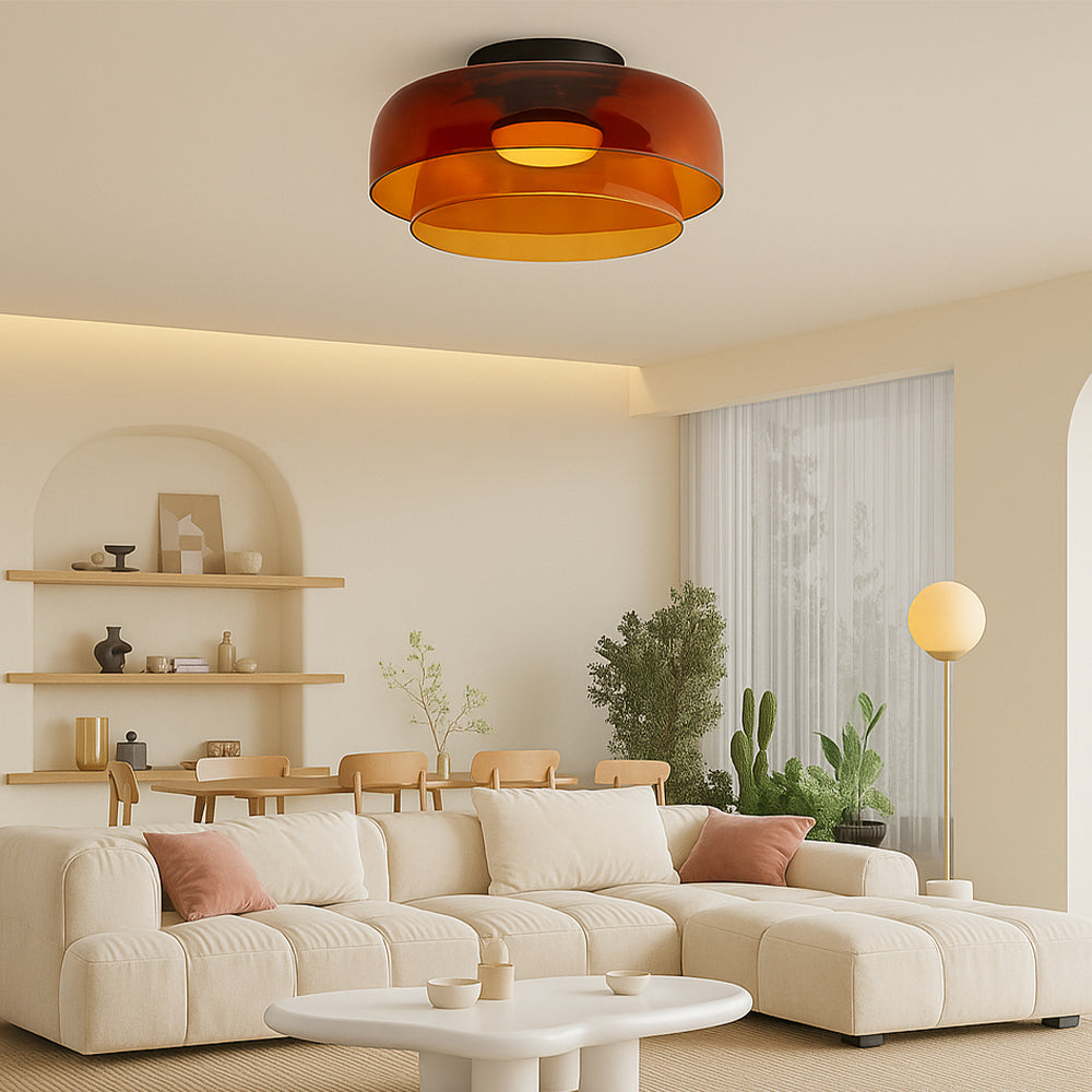 Nordic Bauhaus Layered Glass Pendant Light for Ambient Lighting