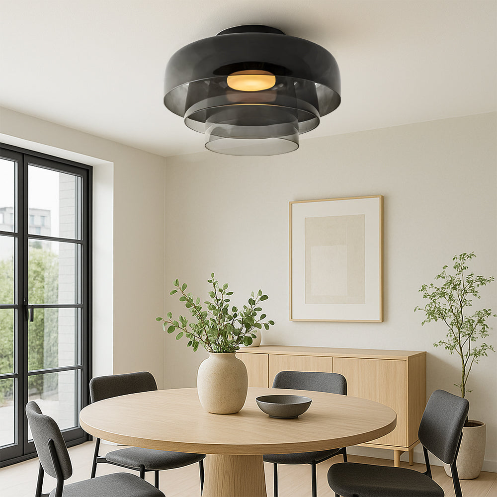 Nordic Bauhaus Layered Glass Pendant Light for Ambient Lighting