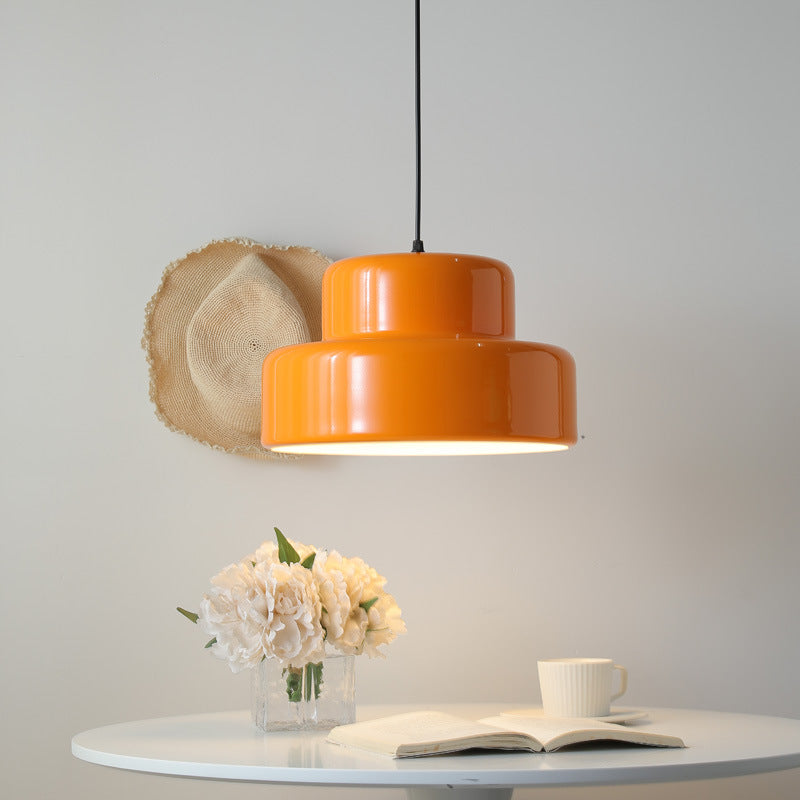 Retro Italian Bauhaus Tiered Metal Ceiling Pendant Light