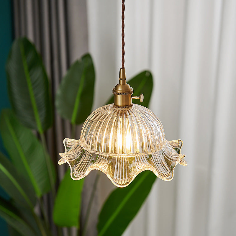 Scandinavian Vintage Clear Glass Pendant Light for Direct Illumination