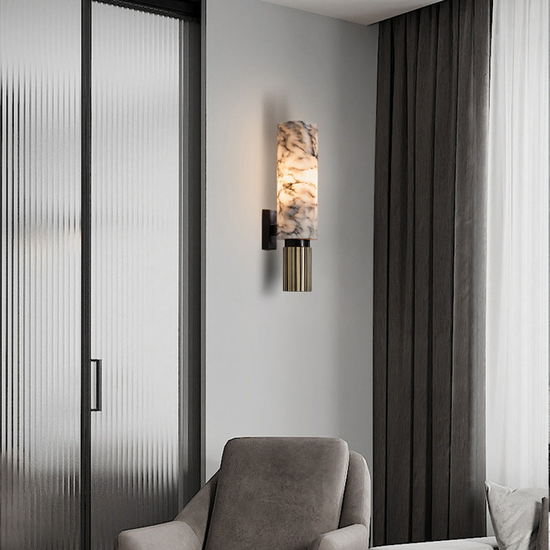 Copper Stone Marble LED Wall Light for Ambient Illumination