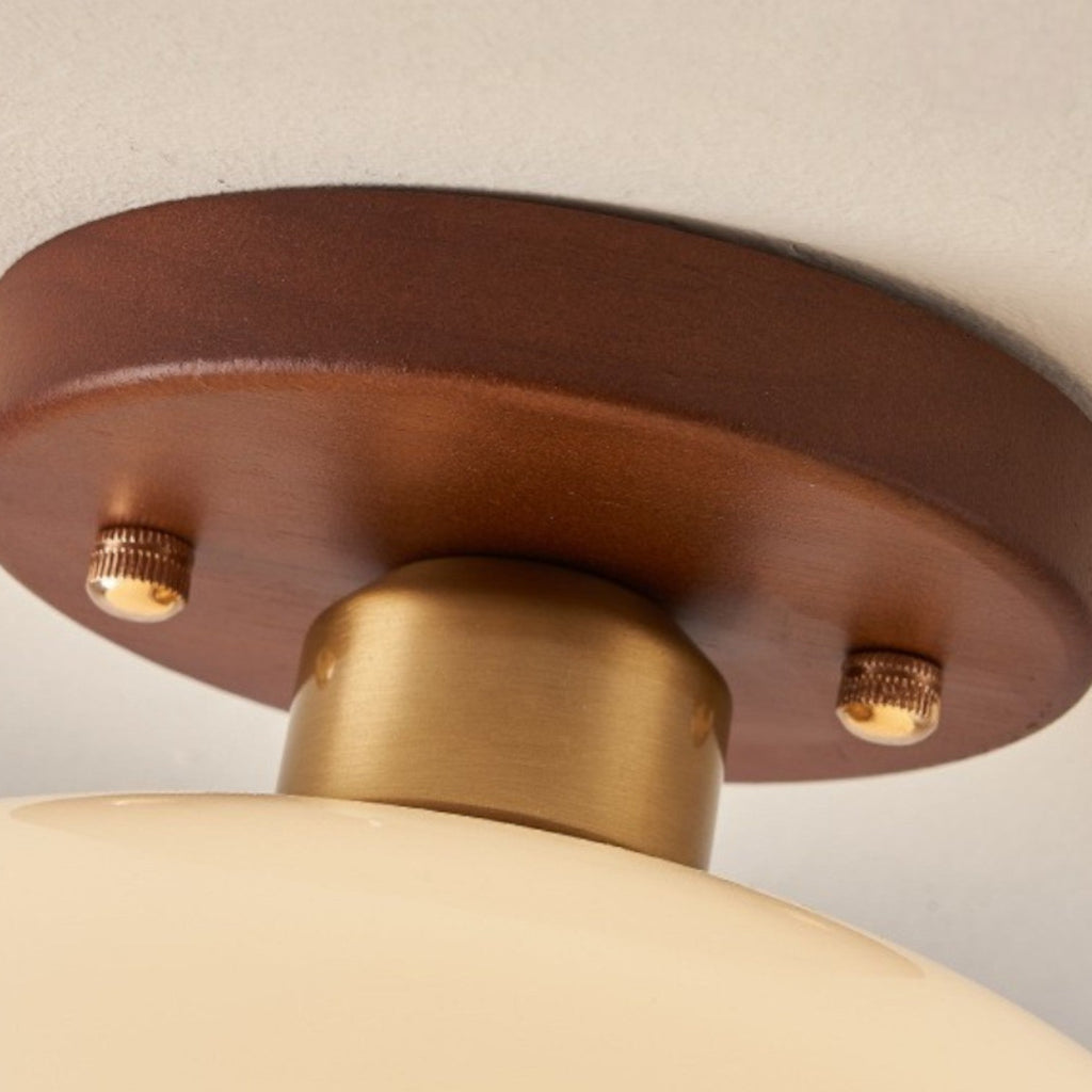 Bauhaus Cream Glass Flush Mount Ceiling Light for Warm Room Lighting