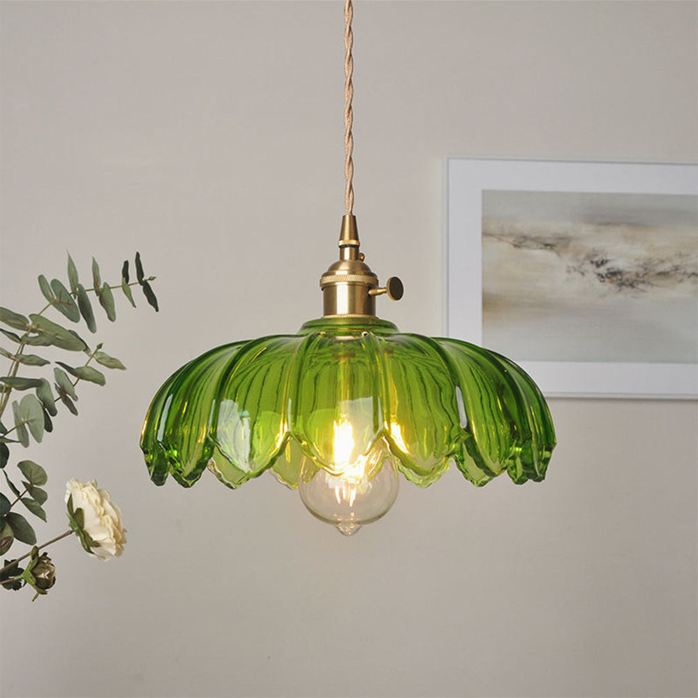 Retro Blossom Glass Ceiling Pendant Light for Ambient Illumination