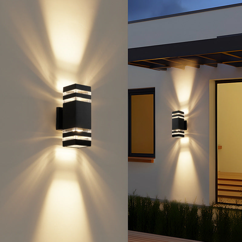 Modern Two Way Outdoor Wall Light for Upward and Downward Illumination