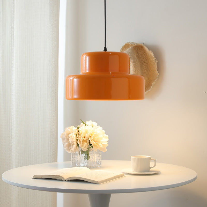 Retro Italian Bauhaus Tiered Metal Ceiling Pendant Light