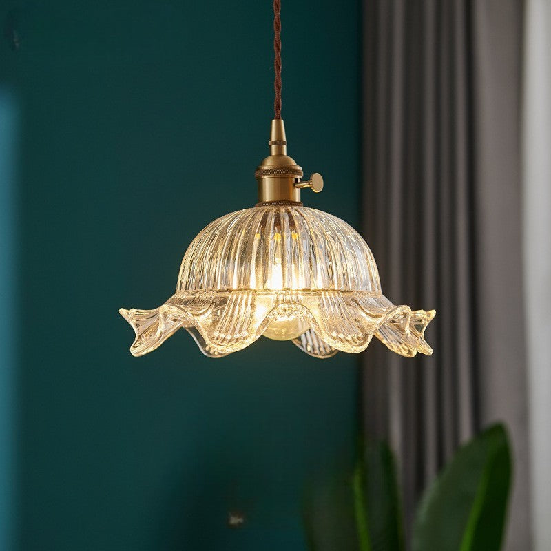 Scandinavian Vintage Clear Glass Pendant Light for Direct Illumination