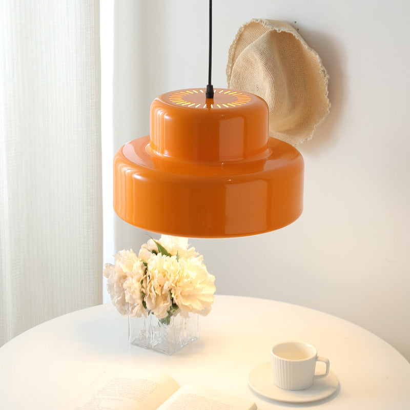 Retro Italian Bauhaus Tiered Metal Ceiling Pendant Light