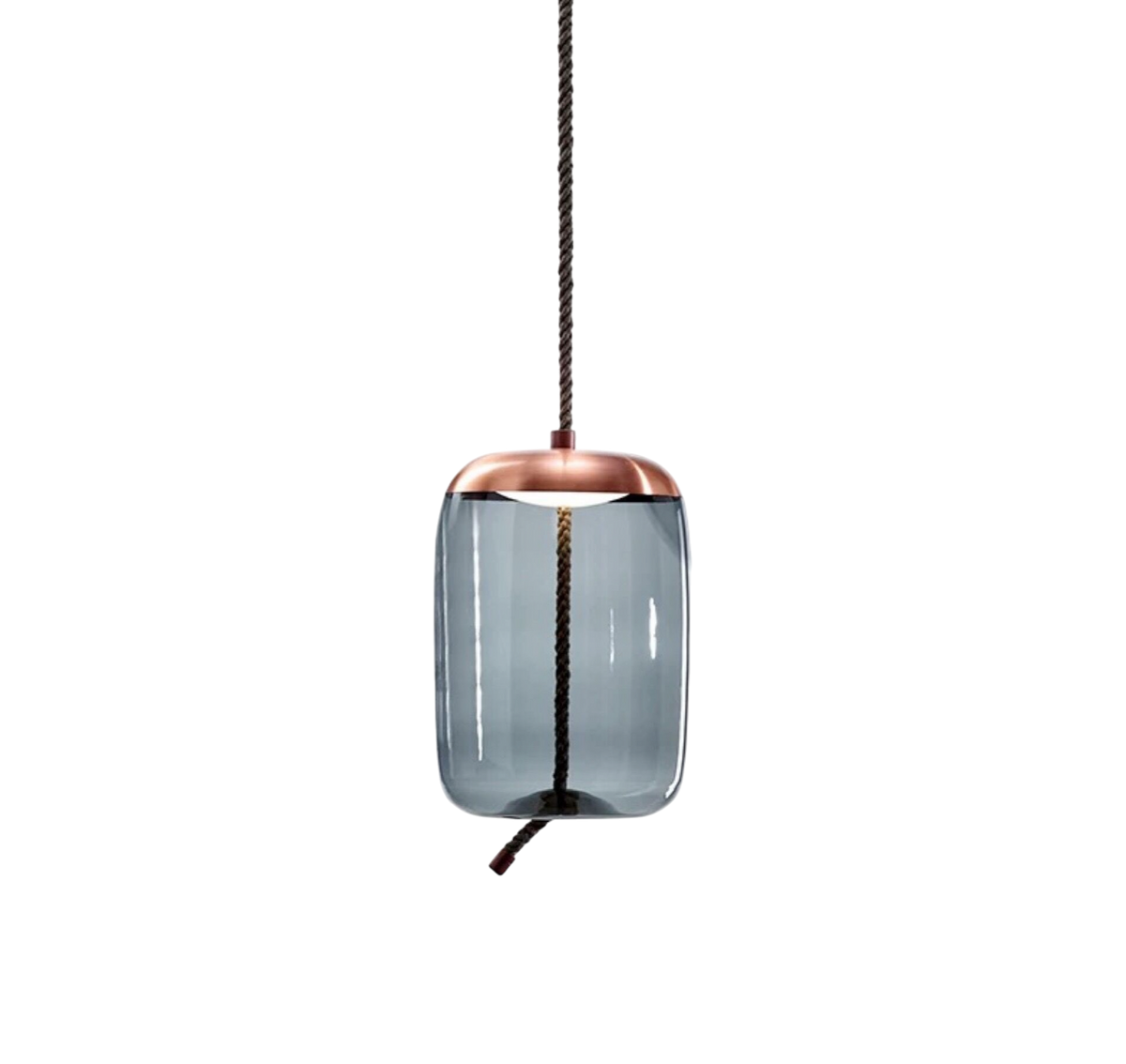 Rose Gold Smoked Glass Pendant Light Height Adjustable Ceiling Lamp