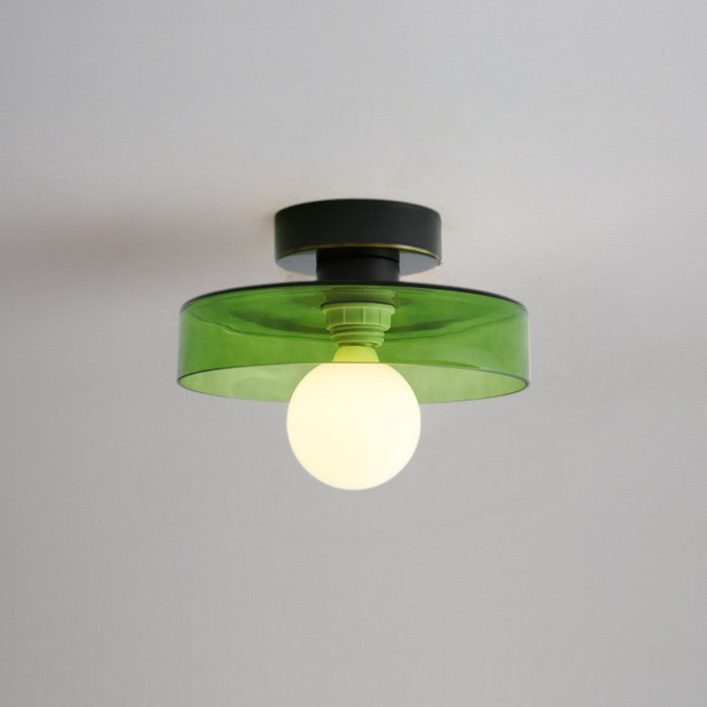 Bauhaus Style Round Glass Ceiling Light for Ambient Lighting