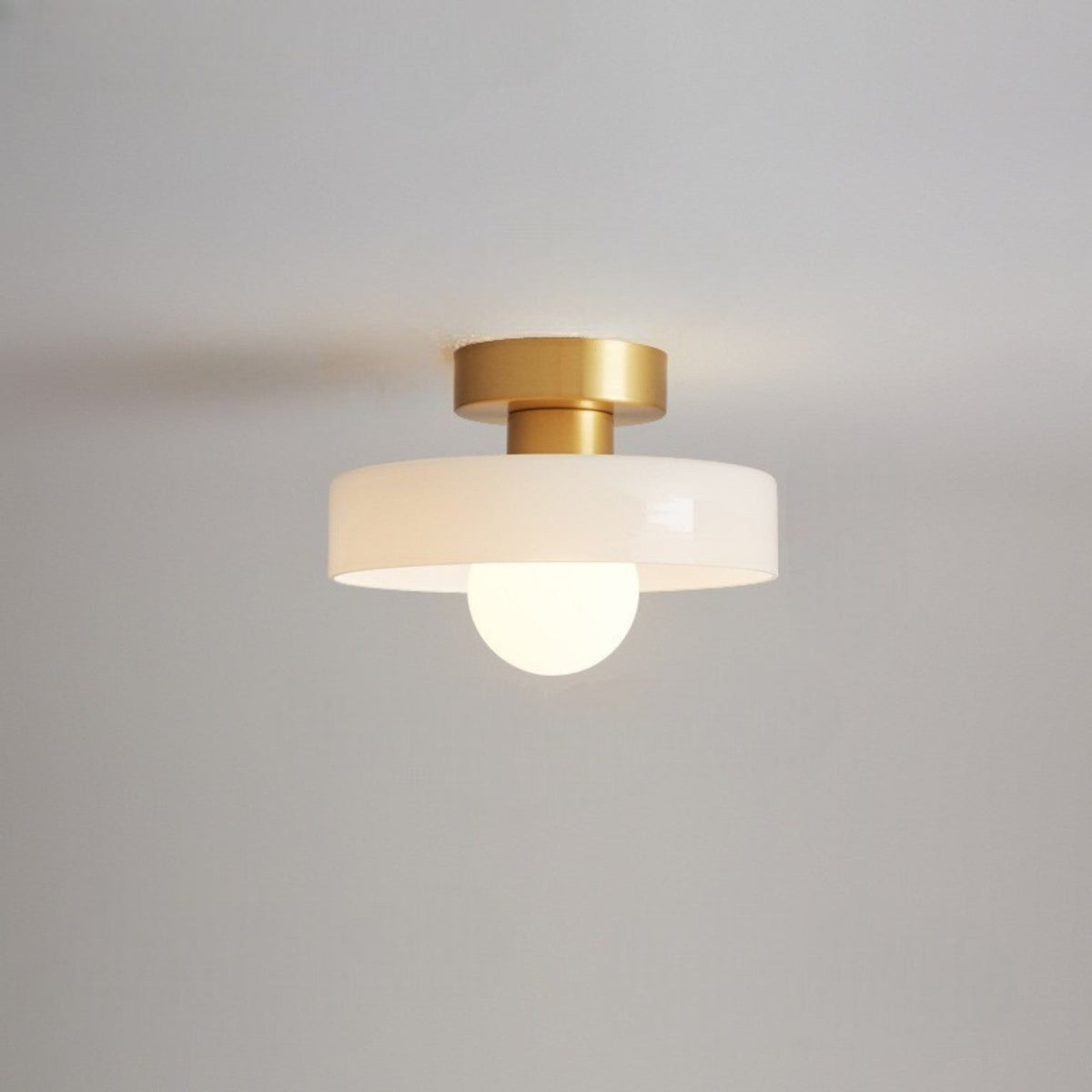 Bauhaus Style Round Glass Ceiling Light for Ambient Lighting