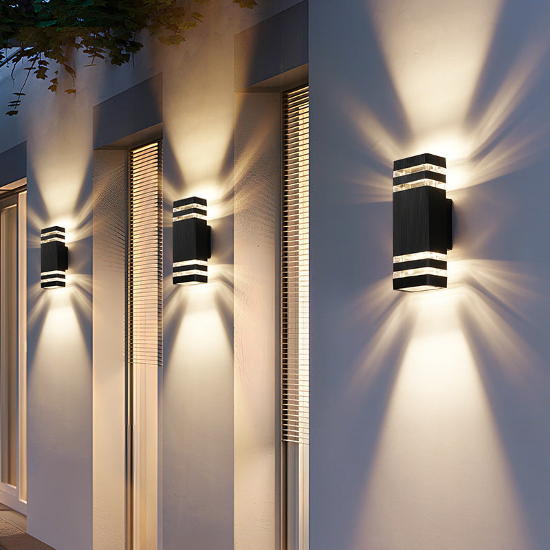 Modern Two Way Outdoor Wall Light for Upward and Downward Illumination