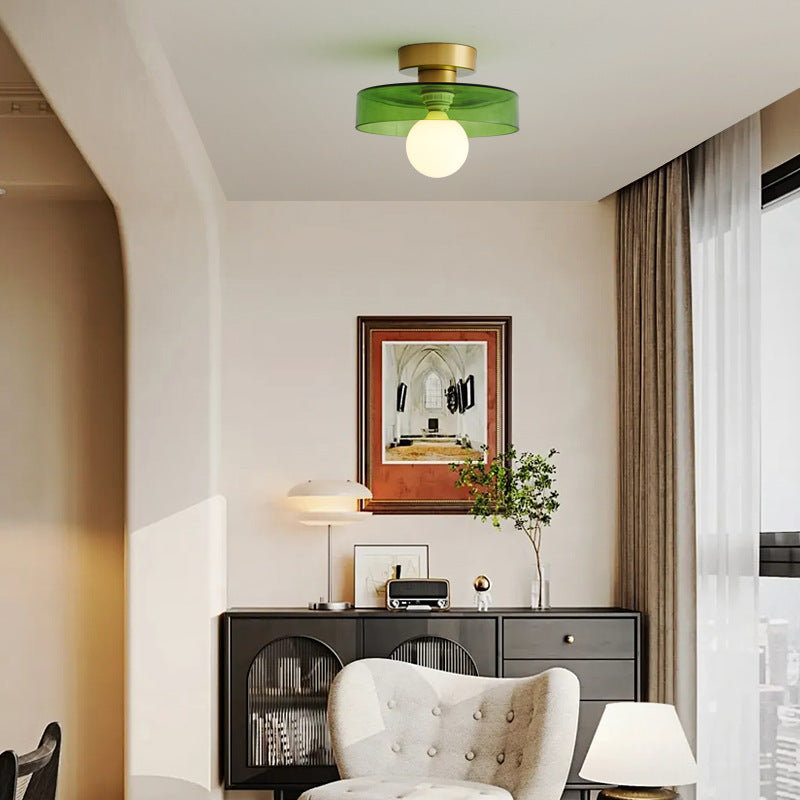 Bauhaus Style Round Glass Ceiling Light for Ambient Lighting