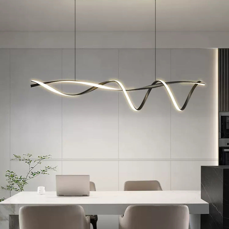 Scandinavian Linear LED Pendant Light for Dining Tables and Kitchen Islands