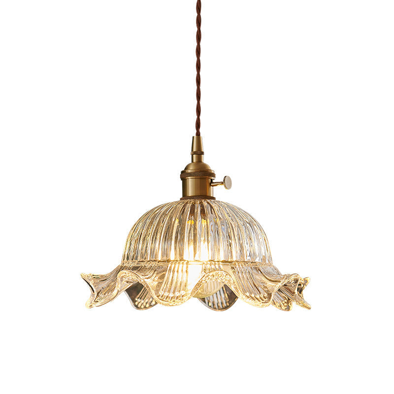Scandinavian Vintage Clear Glass Pendant Light for Direct Illumination