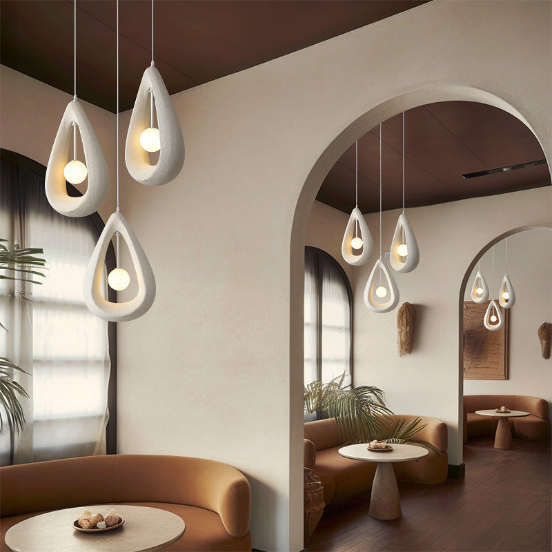 Japandi Oval Pendant Light Metal And Acrylic Ambient Ceiling Lamp