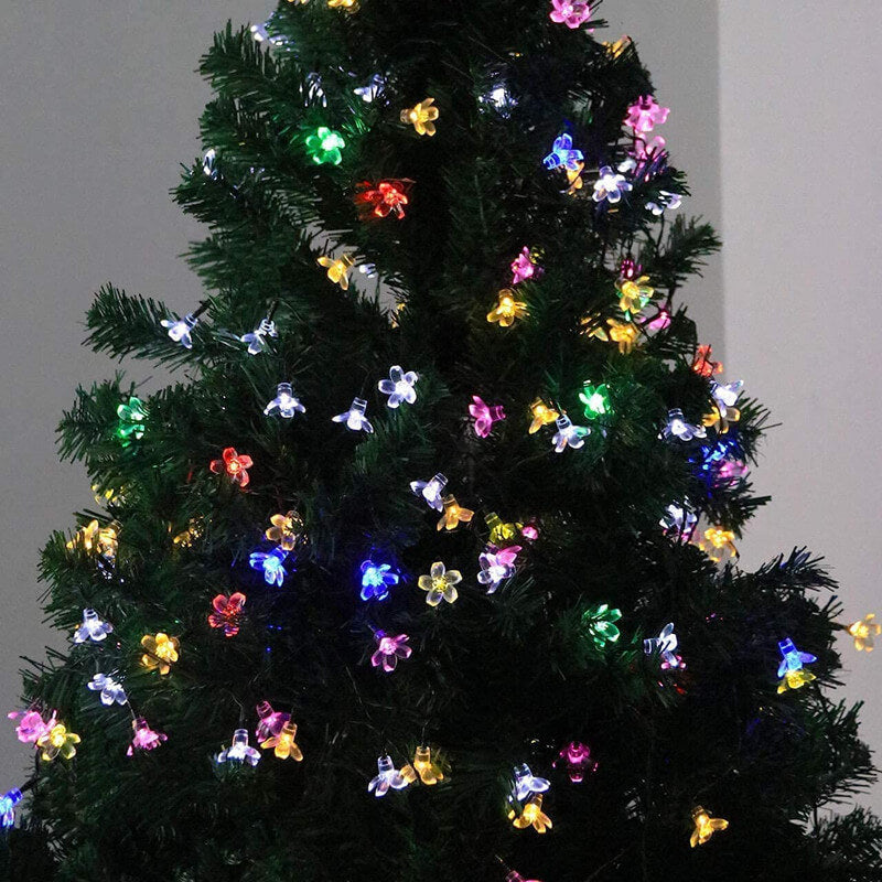 Solar Flower String Lights With Multicolour LED Outdoor Lighting