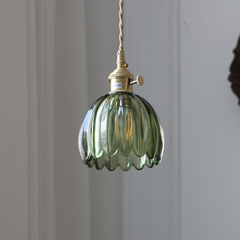 Japanese Ribbed Glass Pendant Light for Soft Ambient Illumination