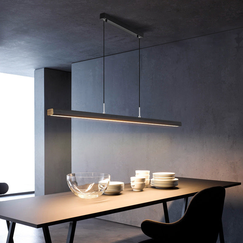 Scandinavian Linear Wood Beam Pendant Light for Even Illumination