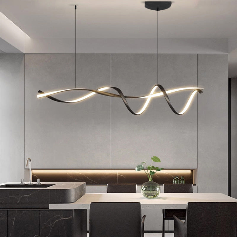 Scandinavian Linear LED Pendant Light for Dining Tables and Kitchen Islands