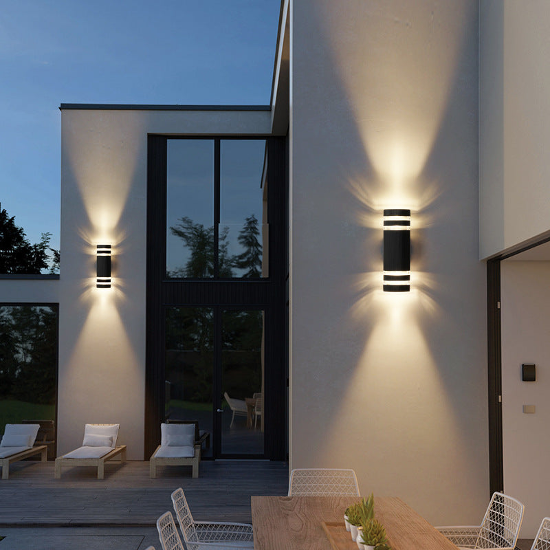 Modern Two Way Outdoor Wall Light for Upward and Downward Illumination