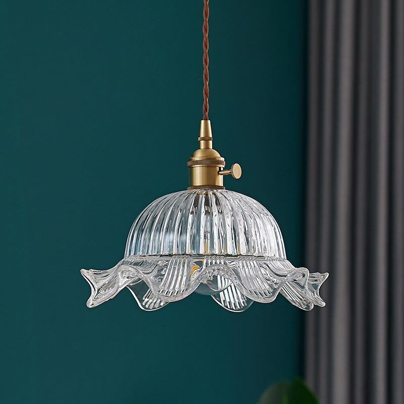 Scandinavian Vintage Clear Glass Pendant Light for Direct Illumination