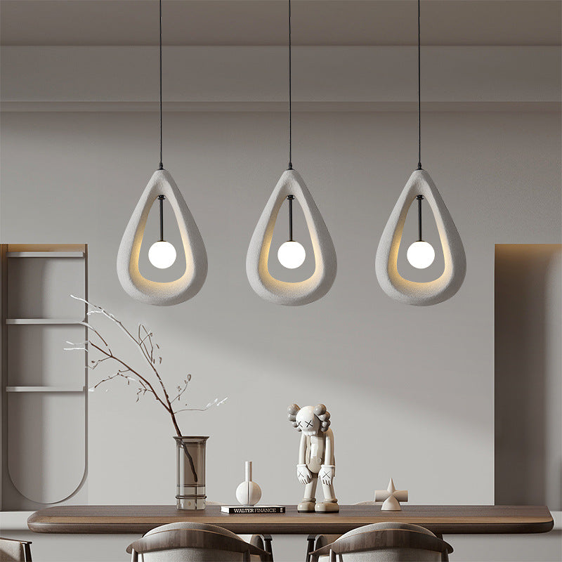 Japandi Oval Pendant Light Metal And Acrylic Ambient Ceiling Lamp