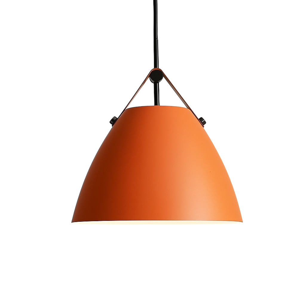 Scandinavian Metal Pendant Light With Coloured Glass Accent for Room Lighting
