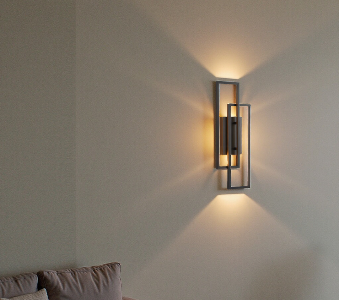Wall Mounted LED Up And Down Light With Double Rectangle Frame
