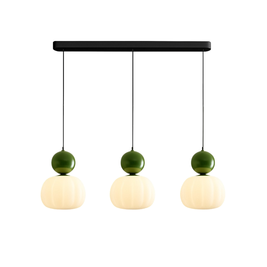 Opal Effect Pendant Light with Coloured Sphere Cap and Adjustable Cable