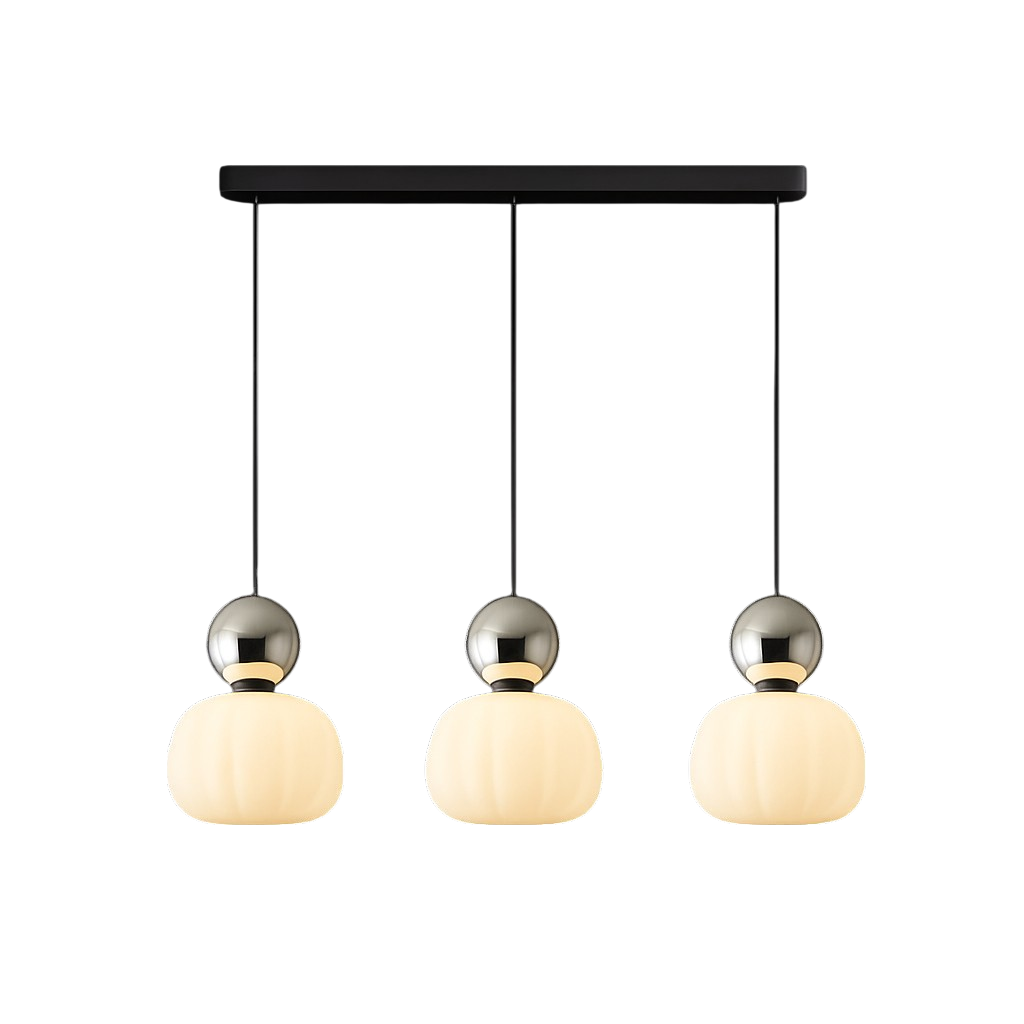 Opal Effect Pendant Light with Coloured Sphere Cap and Adjustable Cable