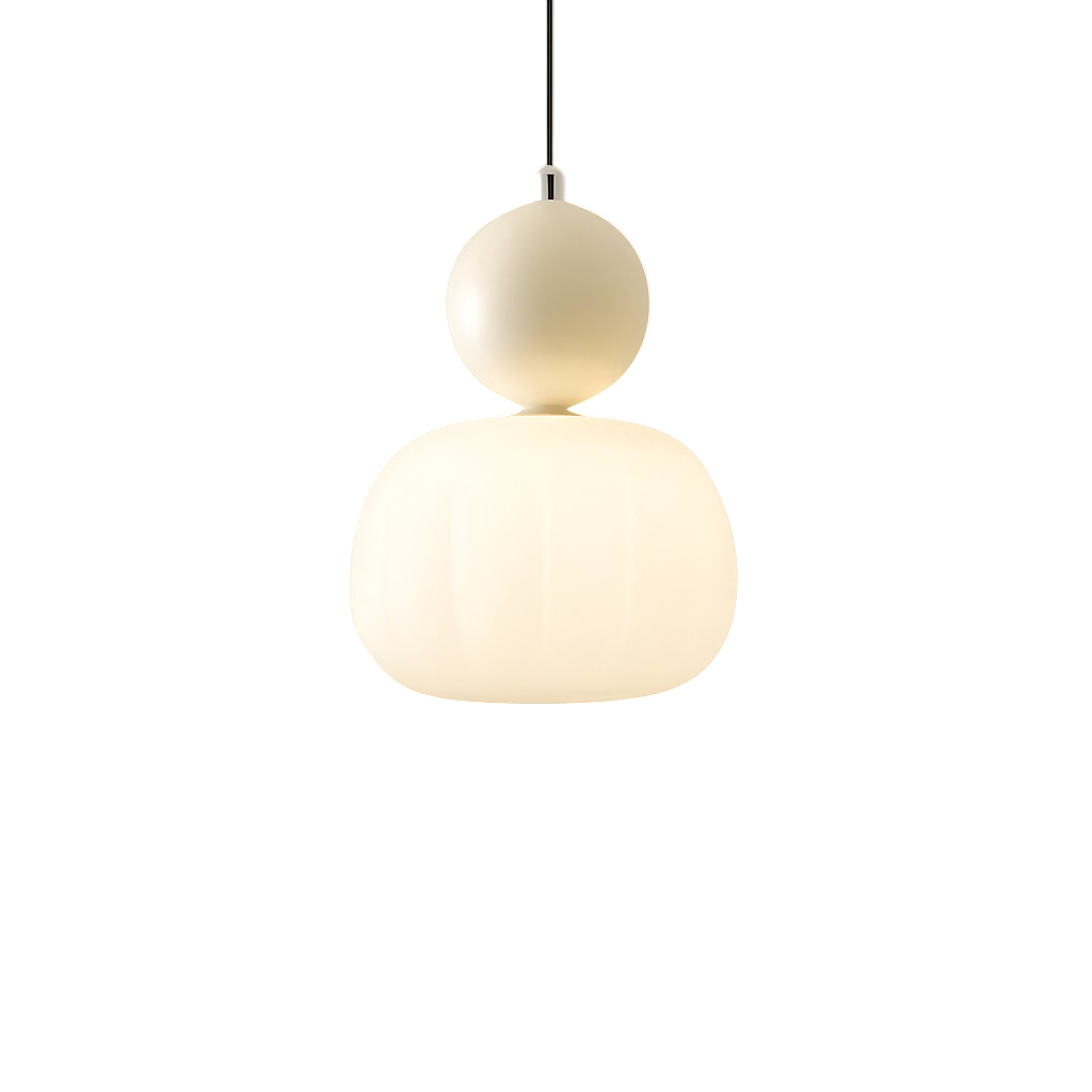 Opal Effect Pendant Light with Coloured Sphere Cap and Adjustable Cable