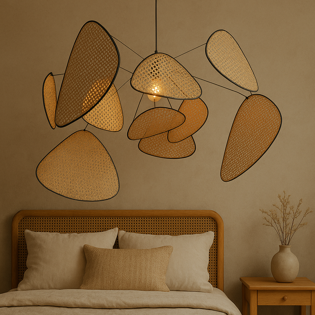 Organic Rattan Sculptural Pendant Light for Soft Ambient Lighting