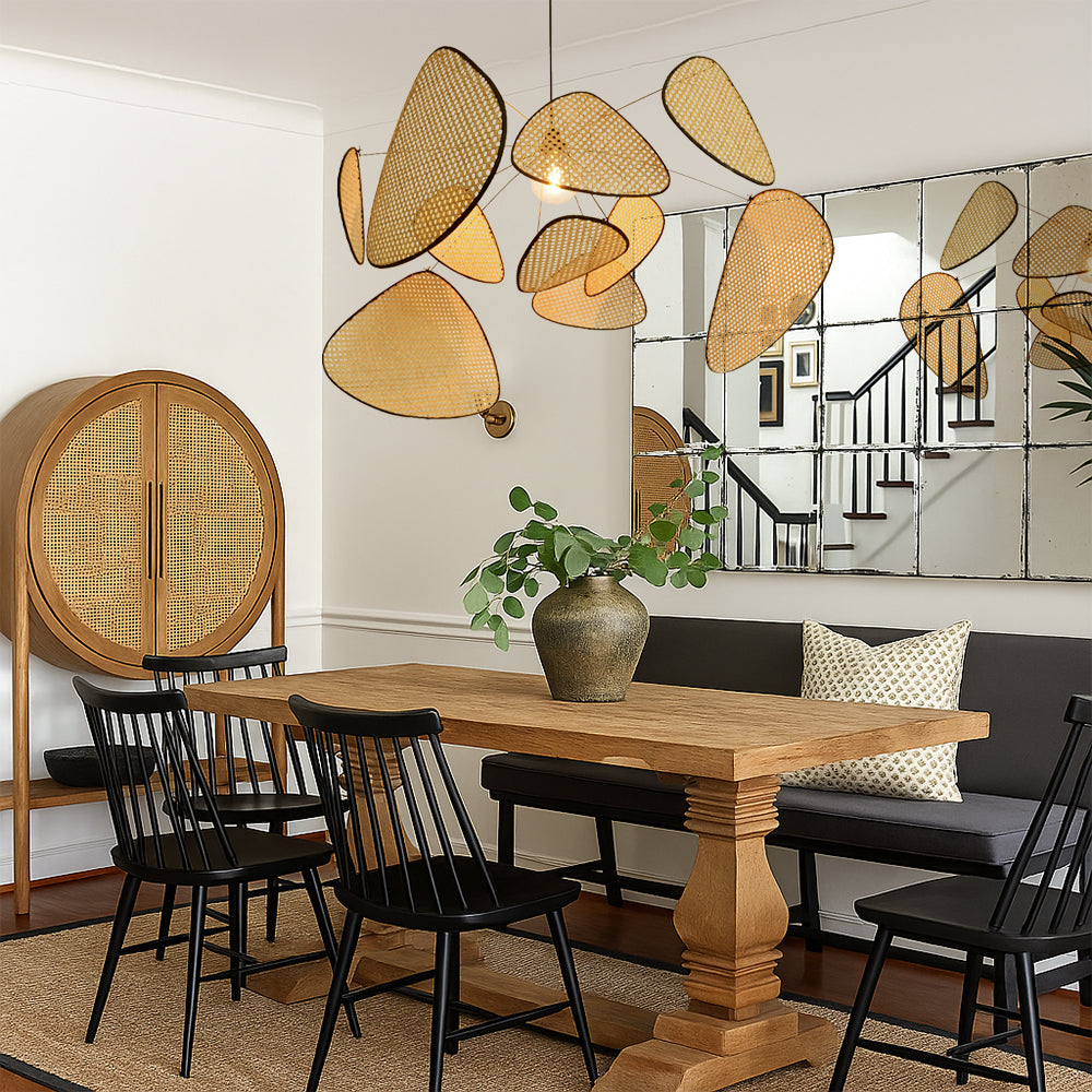 Organic Rattan Sculptural Pendant Light for Soft Ambient Lighting