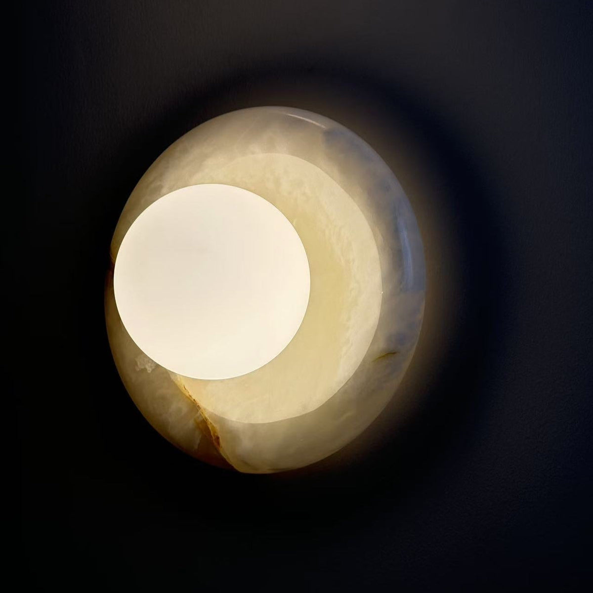 Marble Wall Sconce With Glass Globe for Indoor LED Lighting